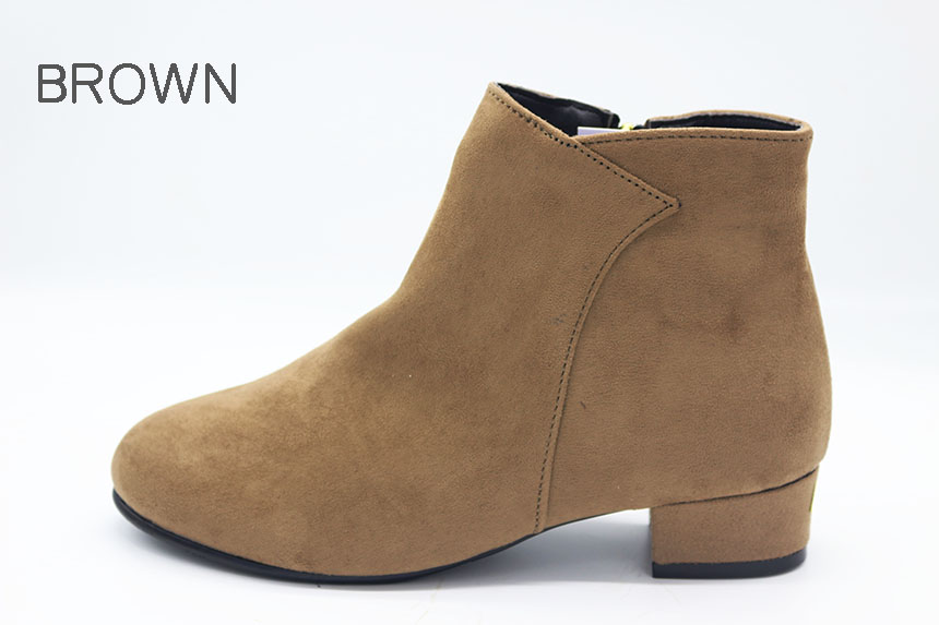 Bean shoe suede angle boots color 2.5 cm sweet and