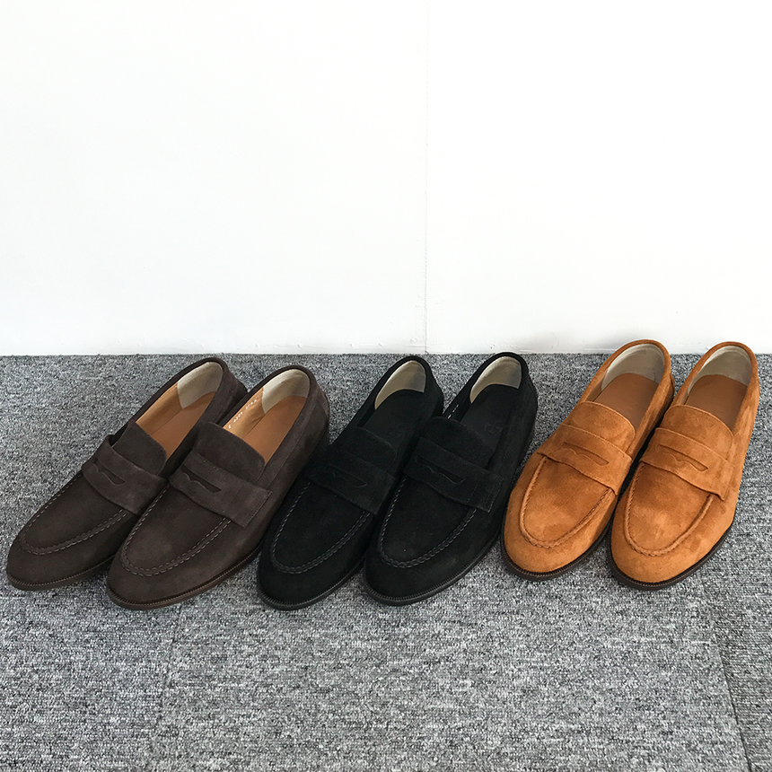 Cowhide suede rope handmade 3color men's shoes 