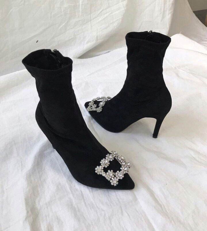 Deitoshop Roger Bibi Suede Angle Boots Span 9cm Wo