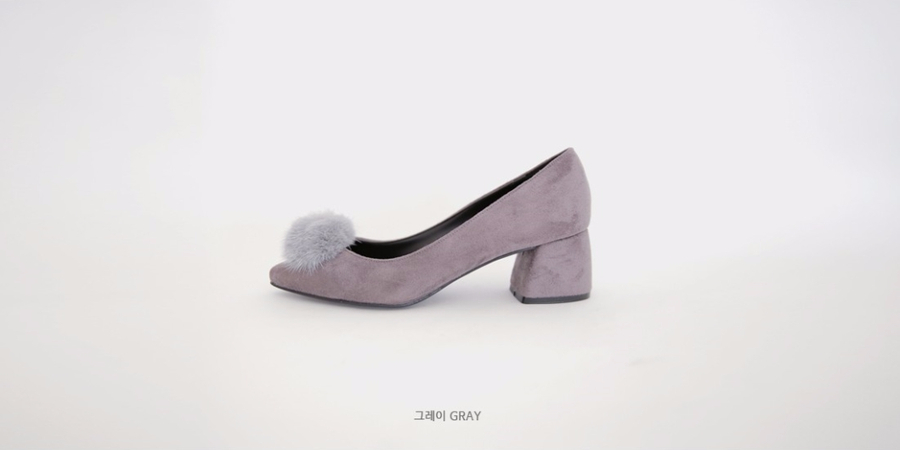 Mink fur suede pumps midsole 5cm 3color women 20s 