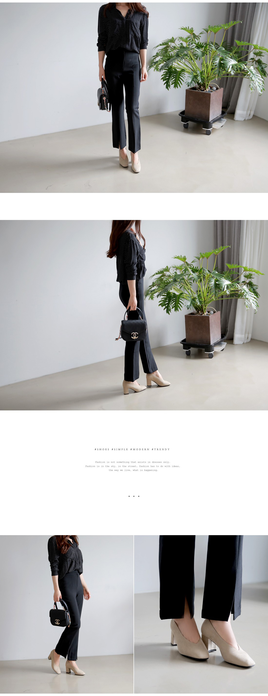 Square-heeled gloves Suede pumps 6cm Shoes Luxurio