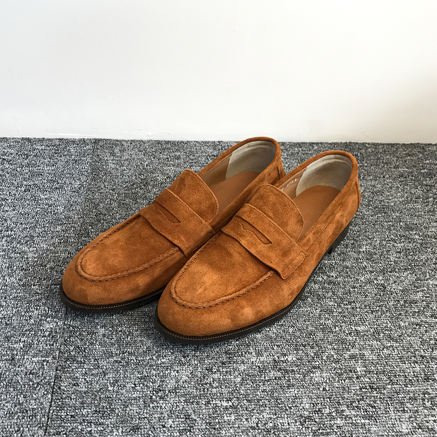 Cowhide suede rope handmade 3color men's shoes 