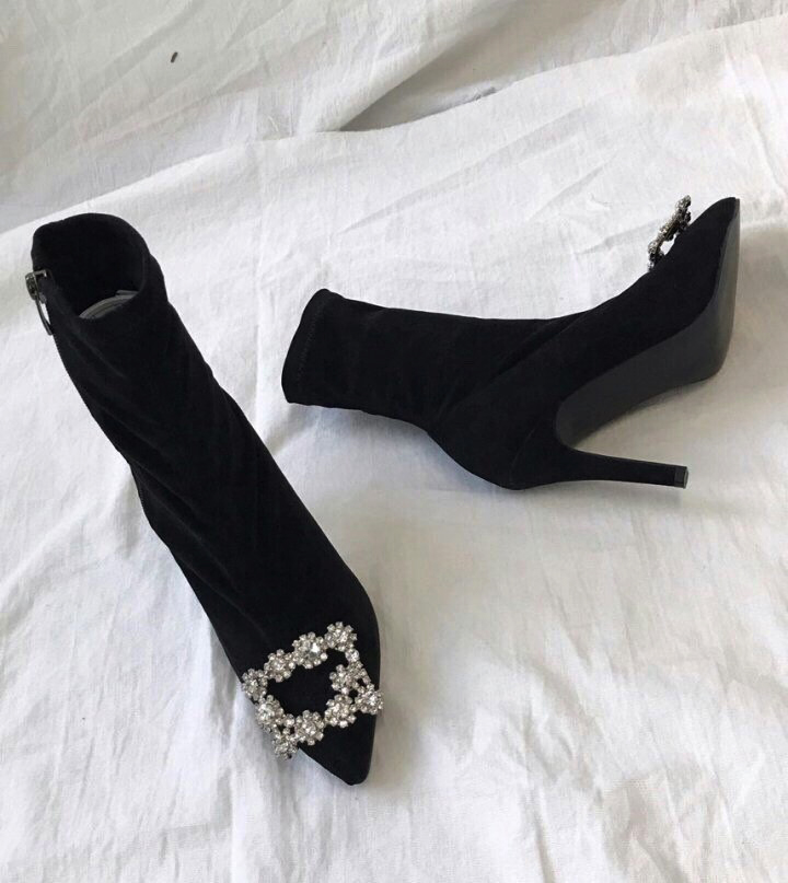 Deitoshop Roger Bibi Suede Angle Boots Span 9cm Wo