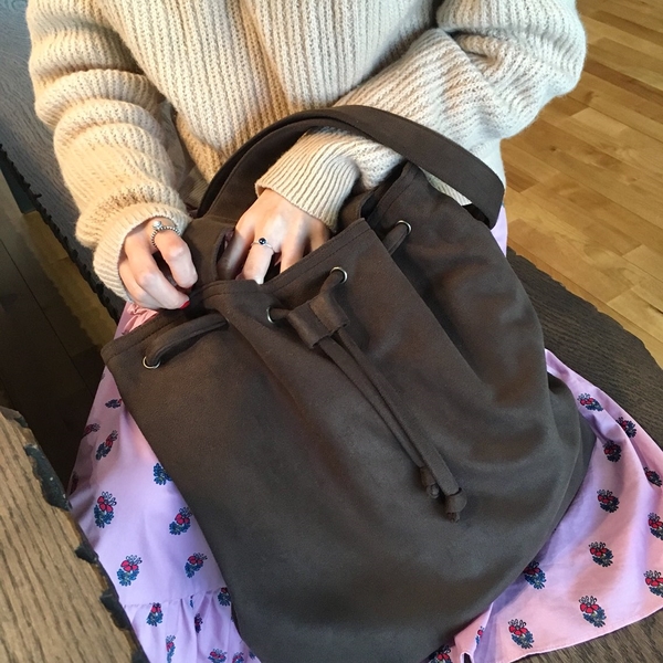 Handmade Suede embroidered eco bag shoulder bag ho