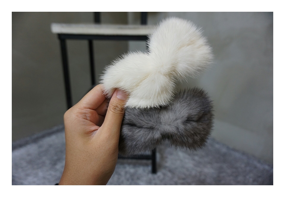Hair Accessories Real Mink Ribbon Hairpin Accessor