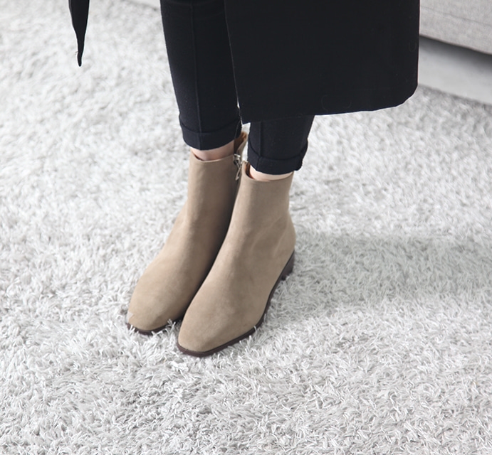 Basic Ankle Boots 3cm Black Brown Suede Khaki 3cm 