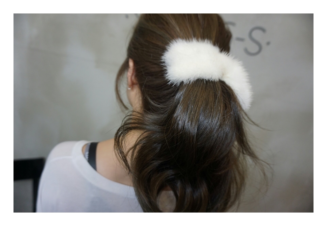 Hair Accessories Real Mink Ribbon Hairpin Accessor