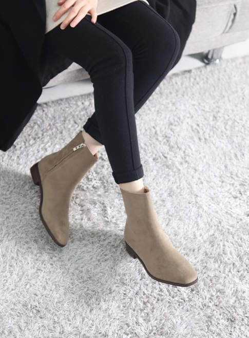 Basic Ankle Boots 3cm Black Brown Suede Khaki 3cm 