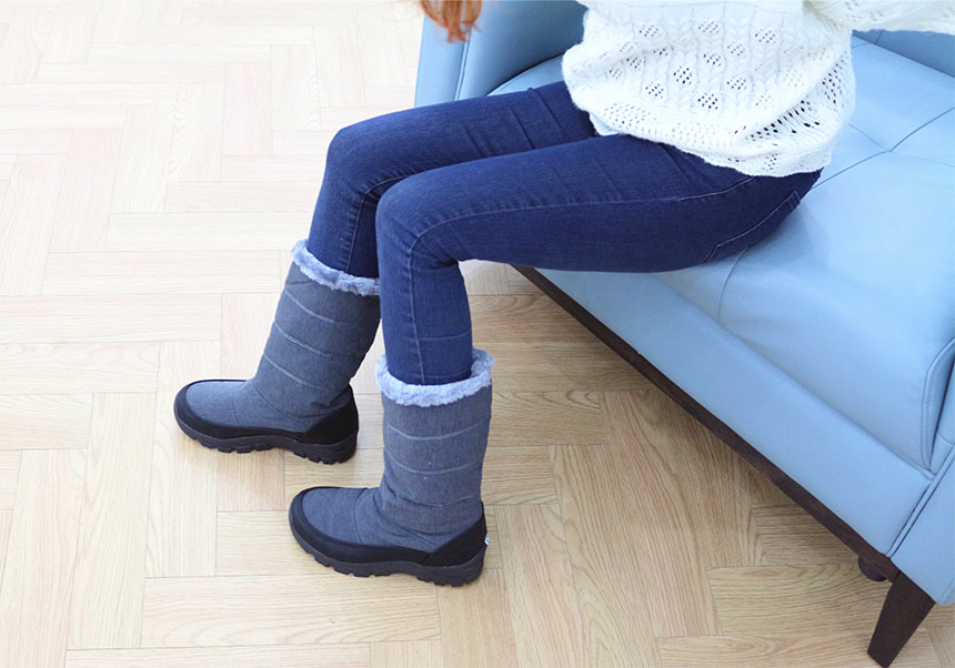 Bean shoes lining Padded boots 2 color 4 cm Clean 