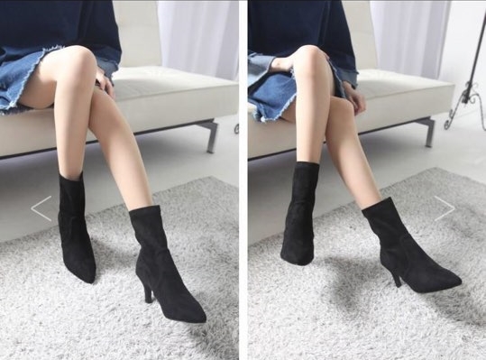 Women's Suede 7cm Angle Boots Sik Modern Women 