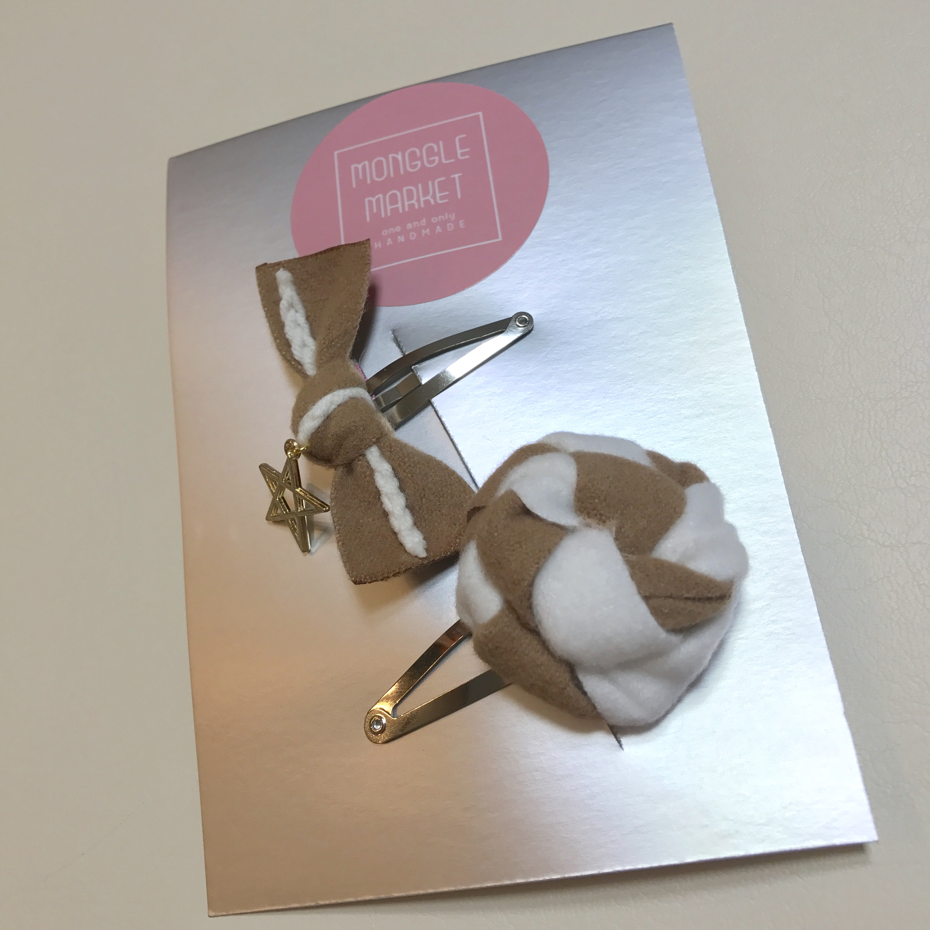 Hair Accessories Mongle Market FW Puffy Bronze set