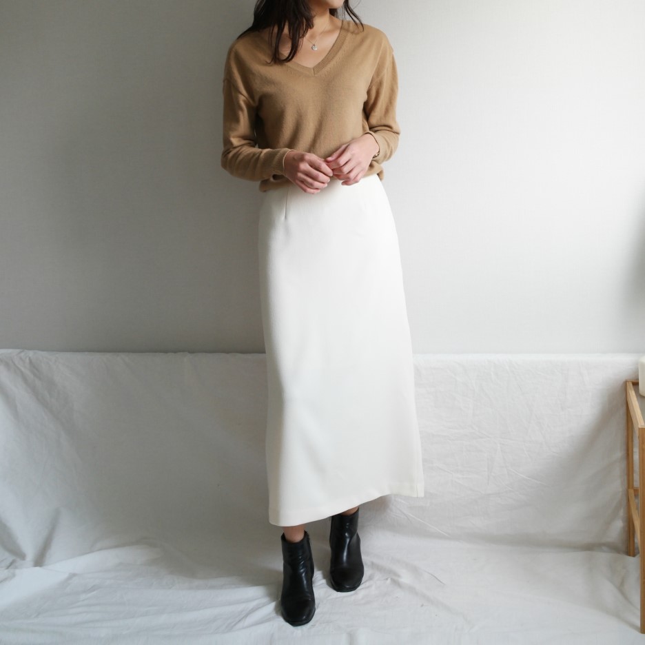 Minnipul Winter Silk Long Skirt Khaki, Black, Whit