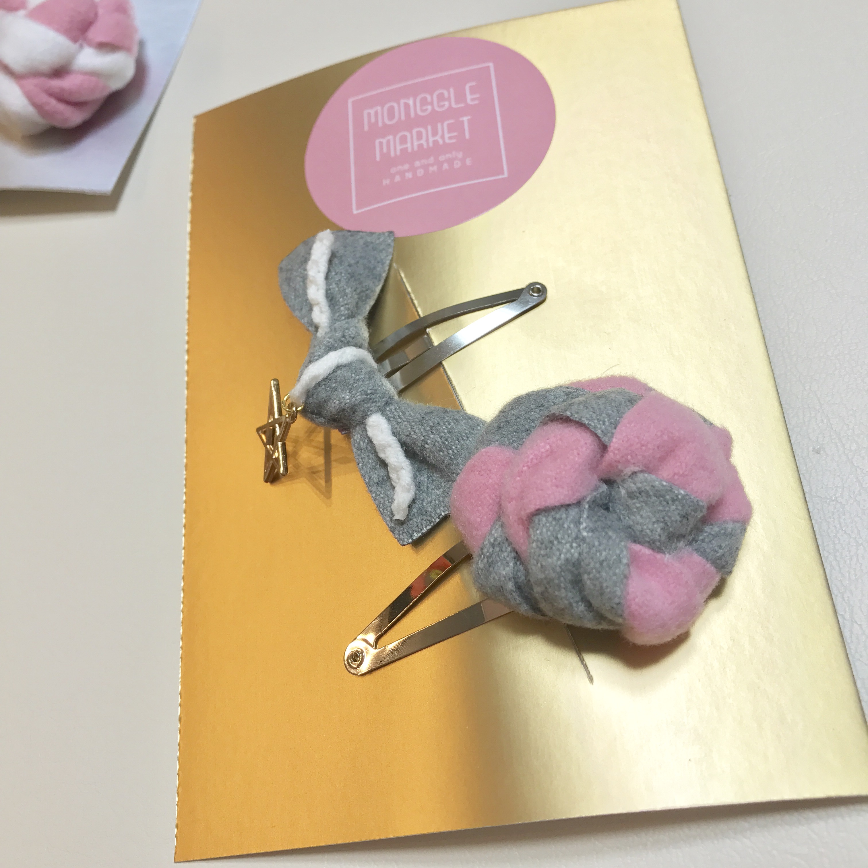 Hair Accessories Mongle Market FW Puffy Bronze set