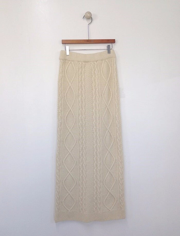 Winter twill skirt 4color banding h line long coor