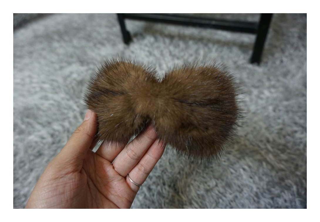 Hair Accessories Real Mink Ribbon Hairpin Accessor