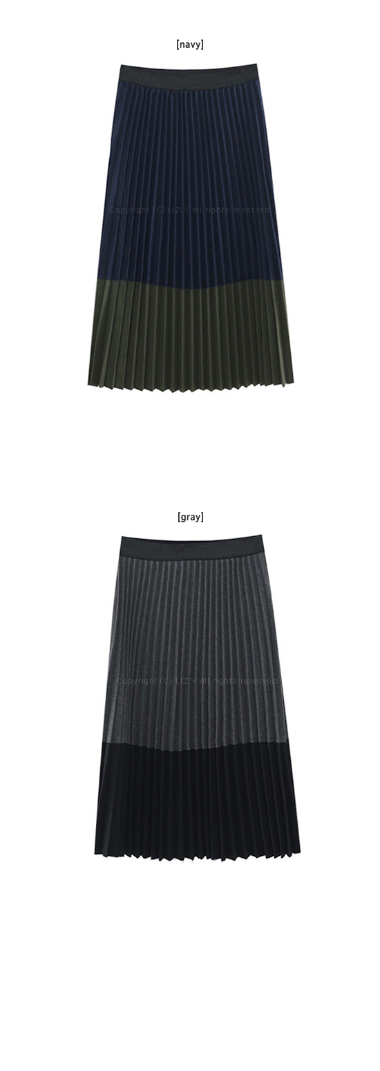 Woolen pleated pleats Bending Long skirt Winter fl