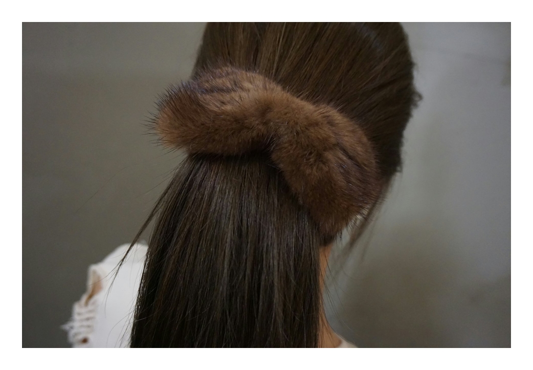 Hair Accessories Real Mink Ribbon Hairpin Accessor