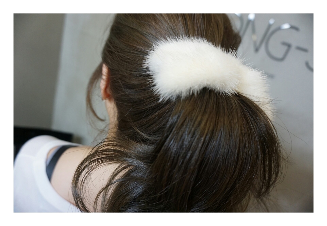 Hair Accessories Real Mink Ribbon Hairpin Accessor
