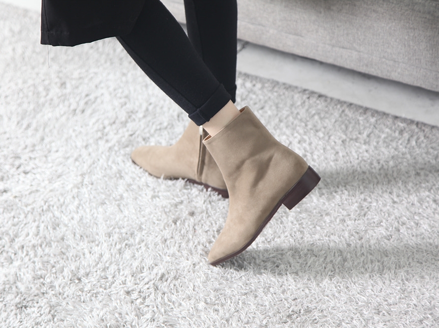 Basic Ankle Boots 3cm Black Brown Suede Khaki 3cm 