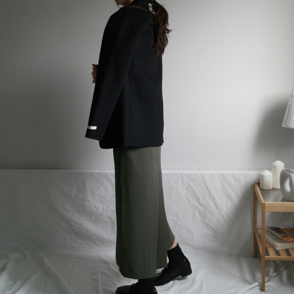 Minnipul Winter Silk Long Skirt Khaki, Black, Whit