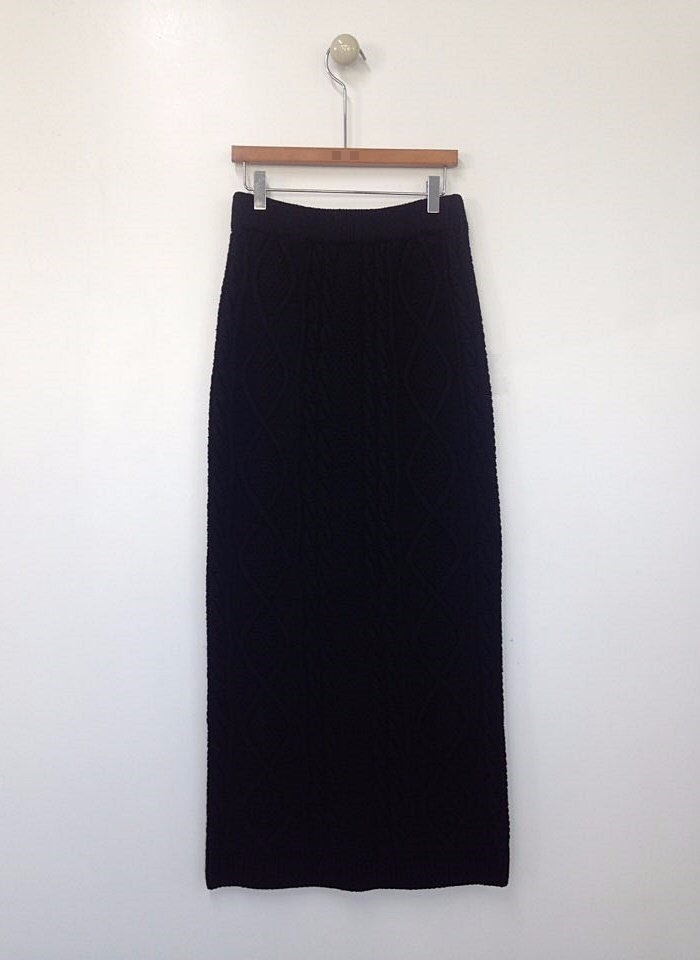 Winter twill skirt 4color banding h line long coor