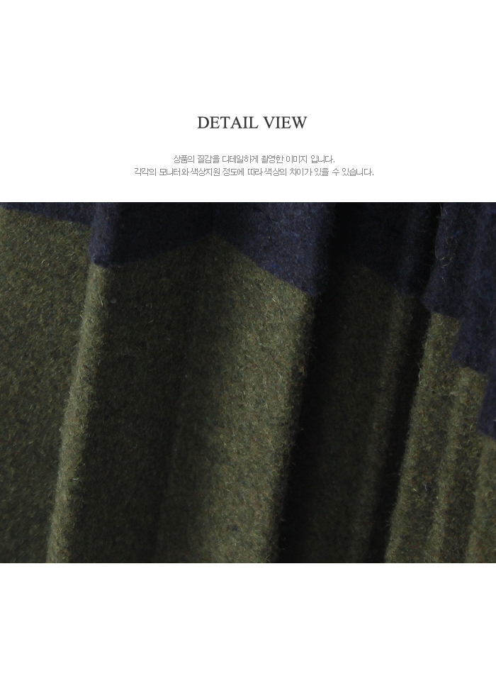 Woolen pleated pleats Bending Long skirt Winter fl