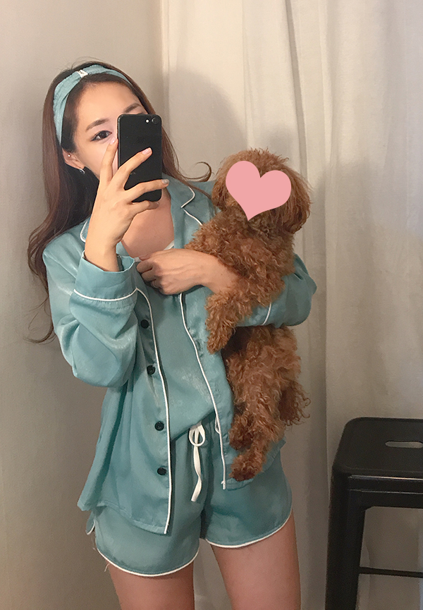 Free Shipping sexy silk pajamas set of seven pajam