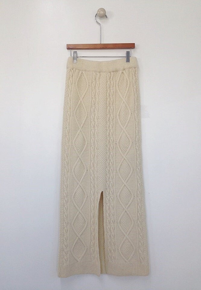 Winter twill skirt 4color banding h line long coor