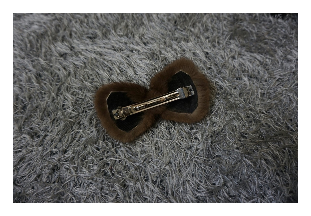 Hair Accessories Real Mink Ribbon Hairpin Accessor