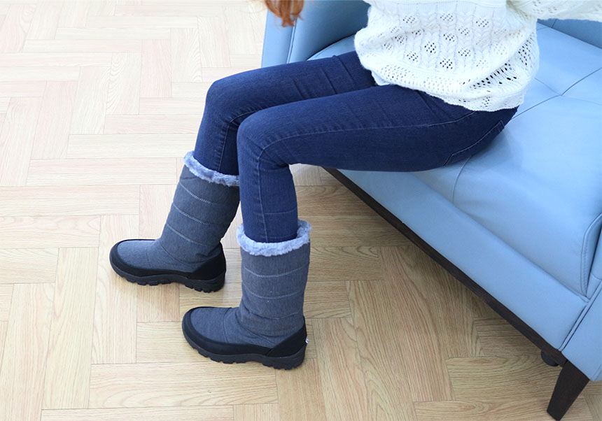 Bean shoes lining Padded boots 2 color 4 cm Clean 