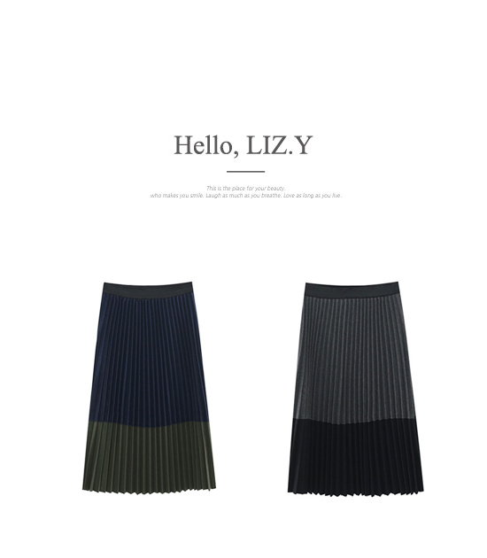 Woolen pleated pleats Bending Long skirt Winter fl