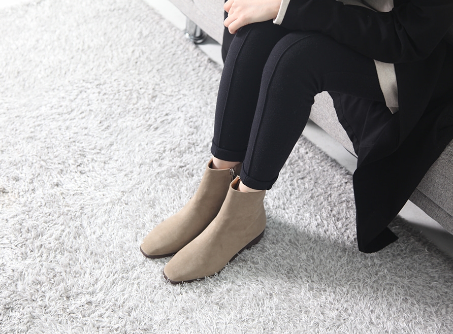 Basic Ankle Boots 3cm Black Brown Suede Khaki 3cm 