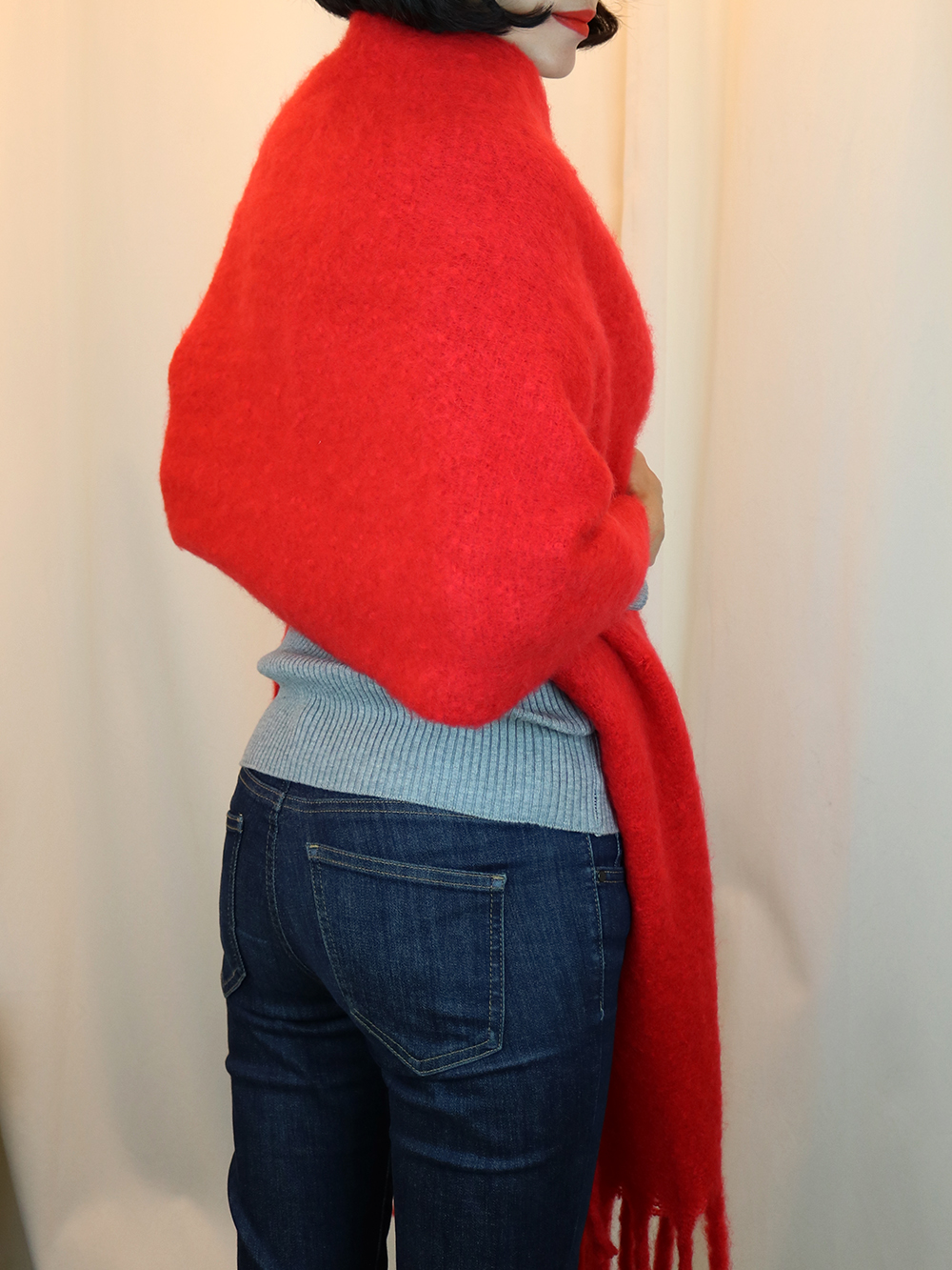 Mouton Vivid Cashmere Shawl Muffler 3colors Luxuri