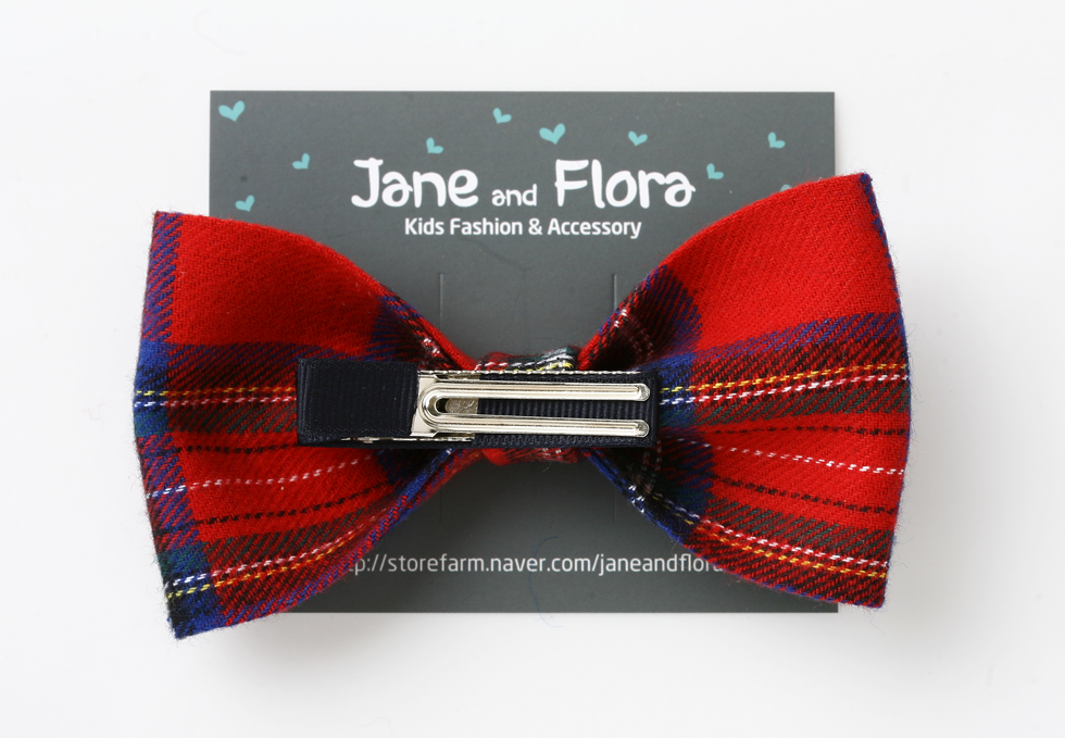 Hair Accessories Check woolen ribbon tongue pin _2