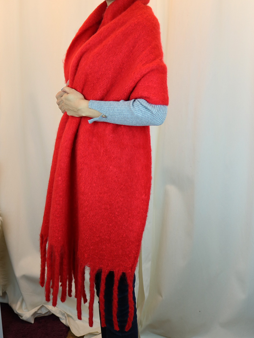 Mouton Vivid Cashmere Shawl Muffler 3colors Luxuri