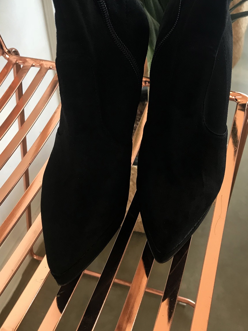 Jeans Fit Suede Angle Boots Cheil Hill Heels Over 