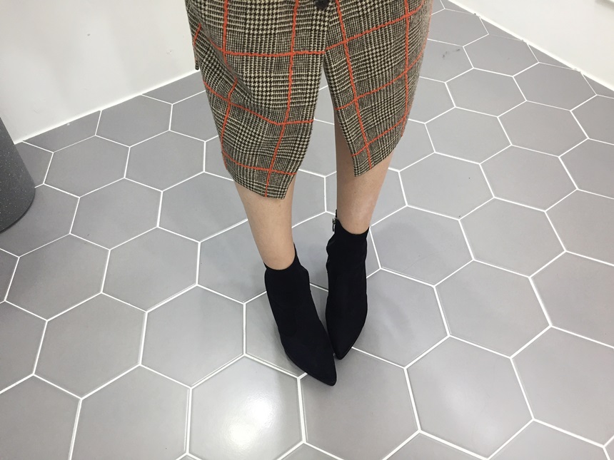 Jeans Fit Suede Angle Boots Cheil Hill Heels Over 