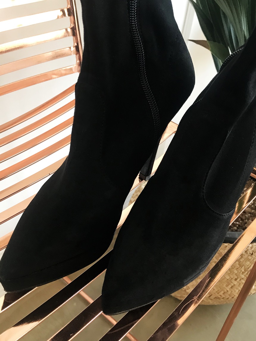 Jeans Fit Suede Angle Boots Cheil Hill Heels Over 