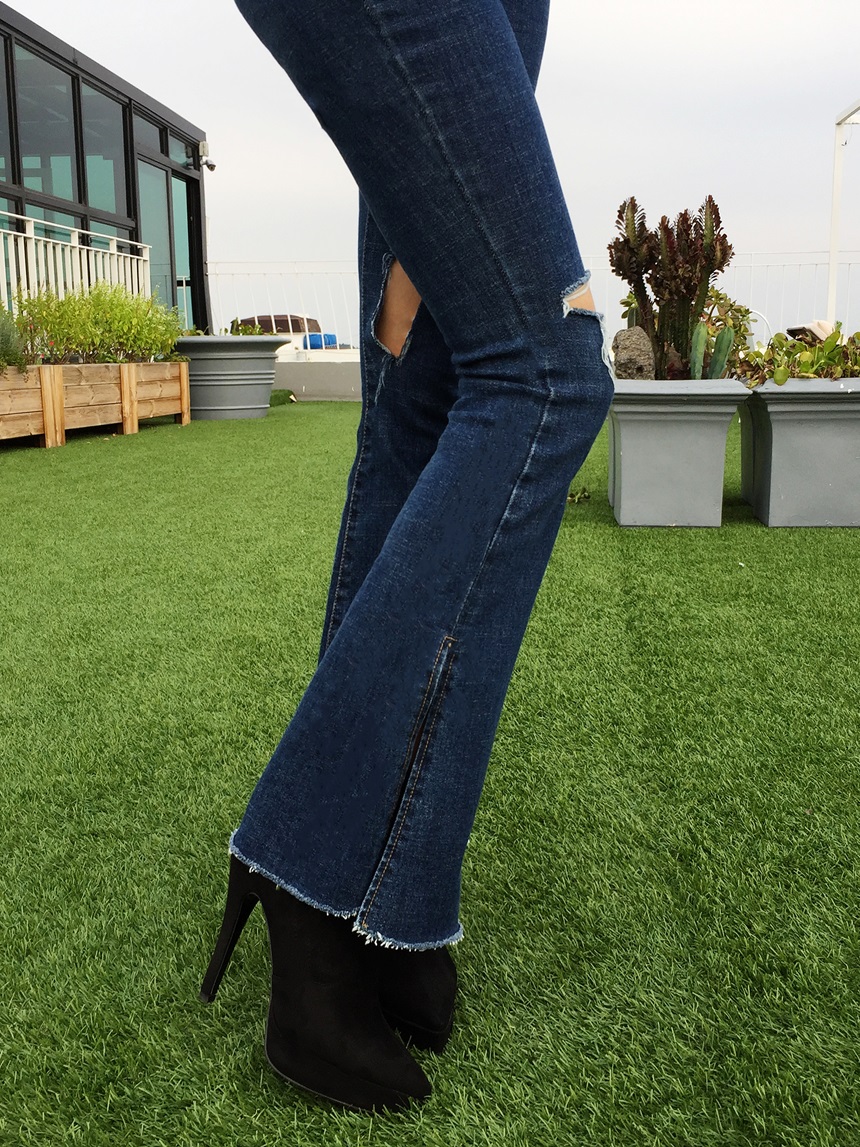 Jeans Fit Suede Angle Boots Cheil Hill Heels Over 
