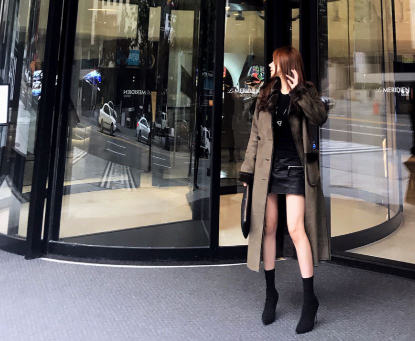 Suede span angle short boots heels 2color woman zi