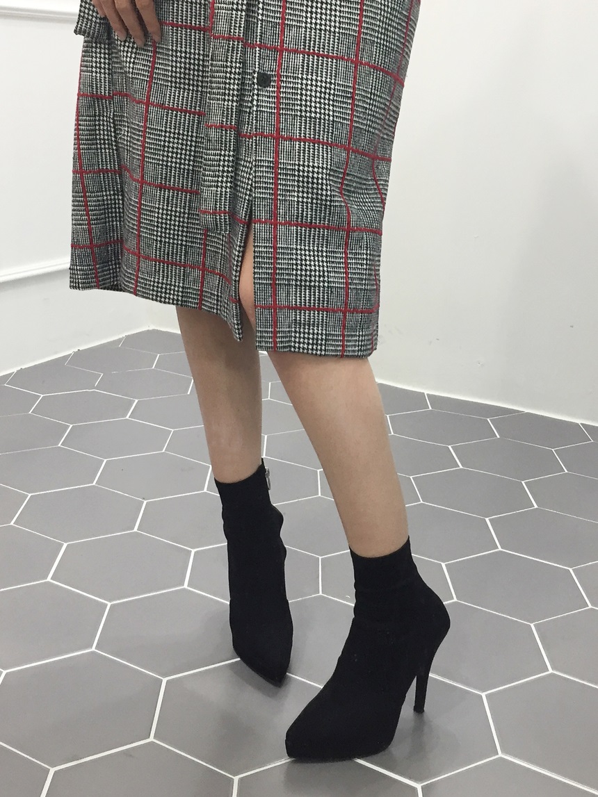 Jeans Fit Suede Angle Boots Cheil Hill Heels Over 