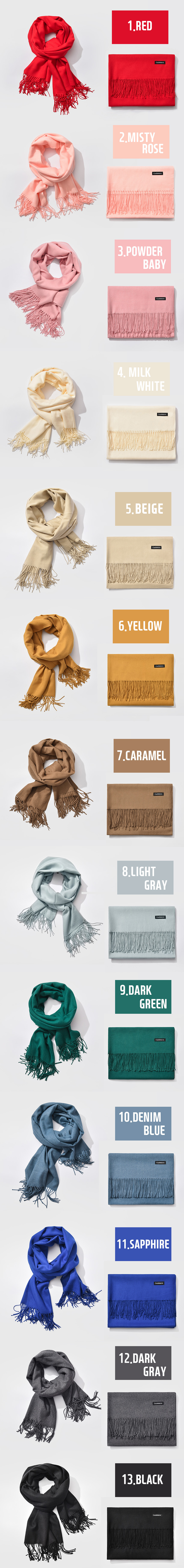 Cashmere muffler 13 color Couple gift man warm cle