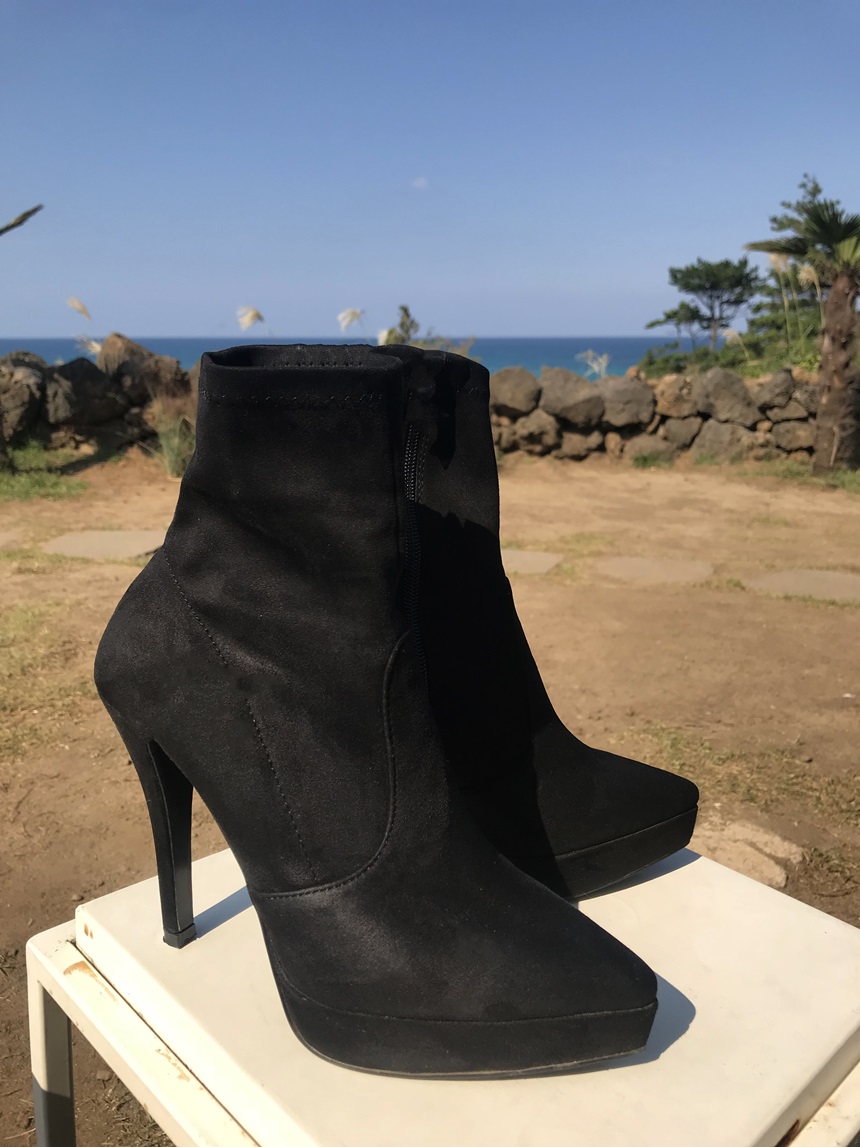 Jeans Fit Suede Angle Boots Cheil Hill Heels Over 