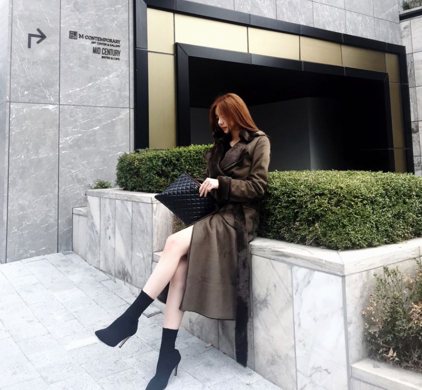 Suede span angle short boots heels 2color woman zi