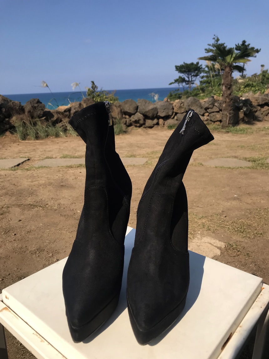 Jeans Fit Suede Angle Boots Cheil Hill Heels Over 