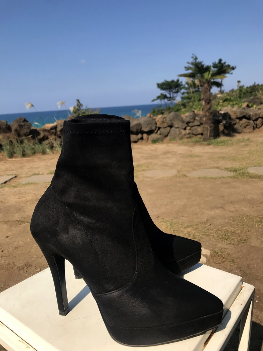 Jeans Fit Suede Angle Boots Cheil Hill Heels Over 