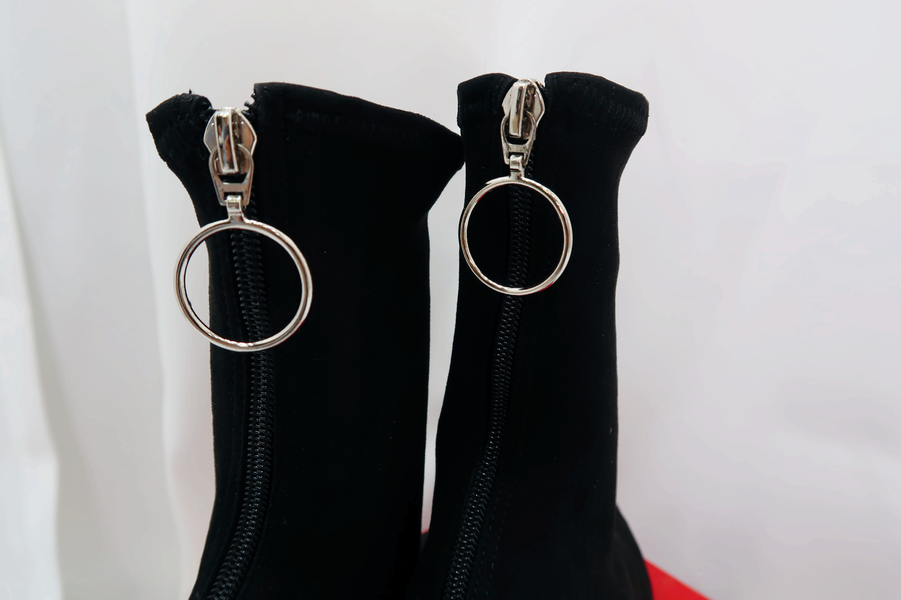 Suede span angle short boots heels 2color woman zi