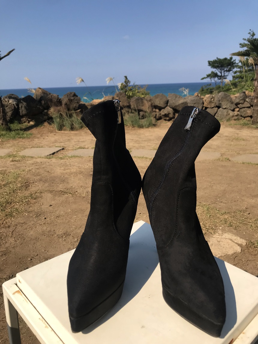 Jeans Fit Suede Angle Boots Cheil Hill Heels Over 