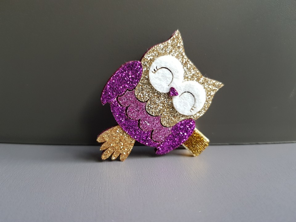 Hair Accessories Shiny Owl Tong Pin Girl Unique Wi
