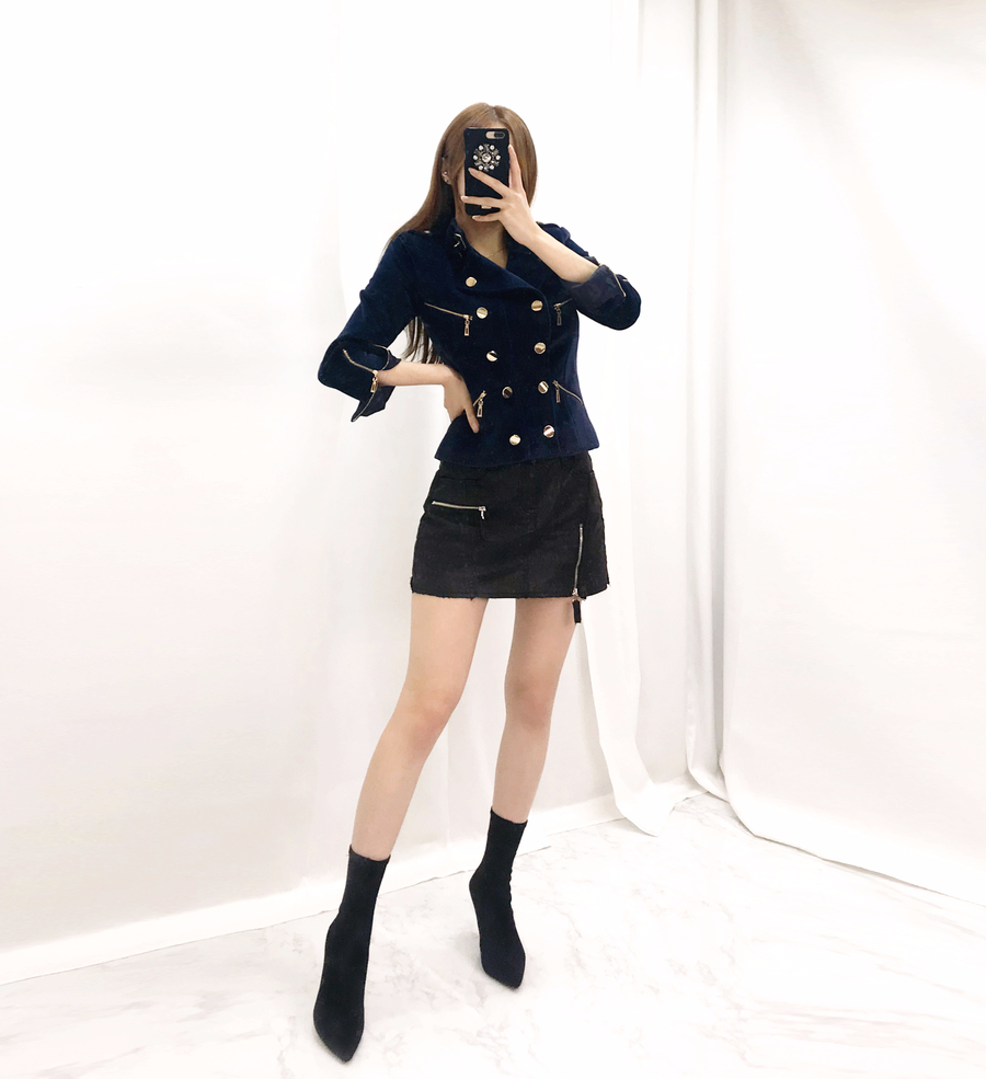 Suede span angle short boots heels 2color woman zi